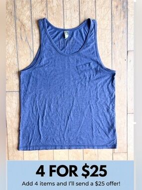 G‑Star RAW Classic Blue Sleeveless Tank Top Size Medium